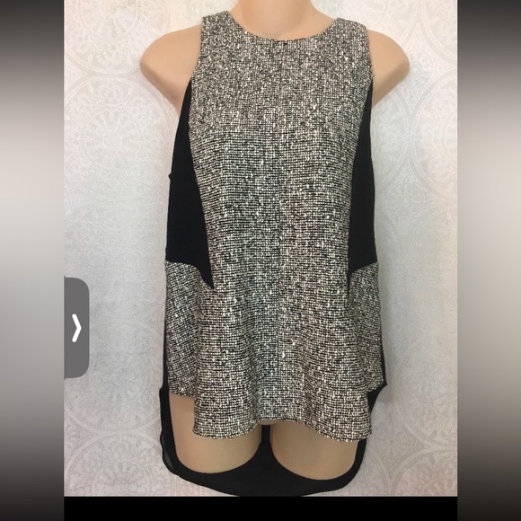 Rag & Bone Top High Front Low Back Black With Textured Fabric S - Picture 6 of 8